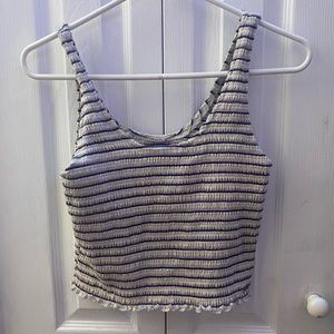 smocked top with stripes